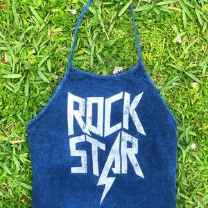 POPULAR🎸BASICS navy blue halter crop top